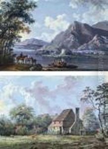 Ferrying Animals Across The Lake At Ullswater by George Cuitt
