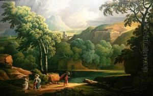 Figures In A Classical Landscape, With A Storm On The Horizon