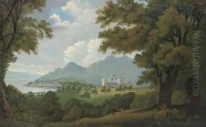 A View Of Inverary Castle With The Town Of Inverary And Loch Fyne Beyond