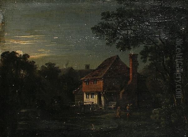 Houses In A Moonlit Landscape - view 1