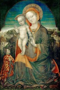 Madonna and Child Adored by Lionello d'Este c. 1450 by Jacopo Bellini