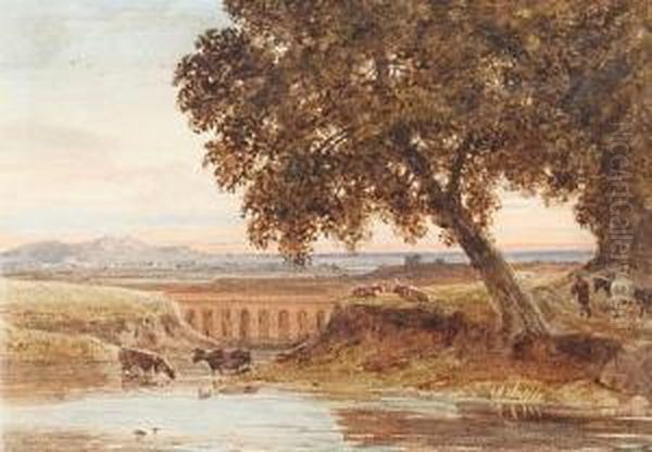 Landscape With Viaduct And Cattle - view 1