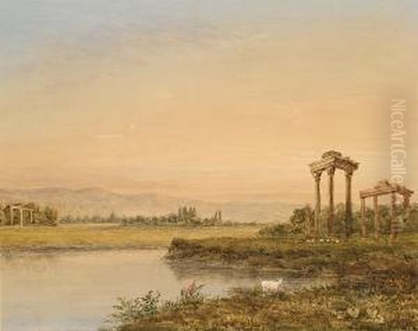 An Italian Landscape With Classical Ruins - view 1