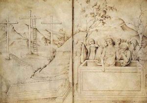 Lamentation (from the sketchook, folios 57b-58a) by Jacopo Bellini