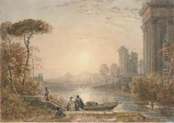 Figures In An Arcadian Landscape - view 1