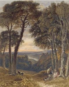 Travellers In An Arcadian Landscape by George Jnr Barrett
