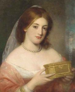 A lady with a casket by Charles Baxter