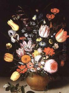 Still Life of Spring Flowers on a Ledge, 1615 by Peter Paul Binoit
