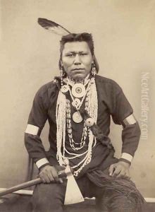 A Native American Indian c.1880-90 by Roland Napoleon Bonaparte