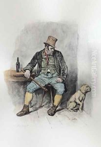 Bill Sikes and his dog, from 'Charles Dickens- A Gossip about his Life' c.1894 by Frederick Barnard