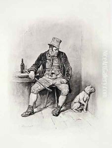 Bill Sikes and his dog, from 'Charles Dickens- A Gossip about his Life' c.1894 (2) by Frederick Barnard