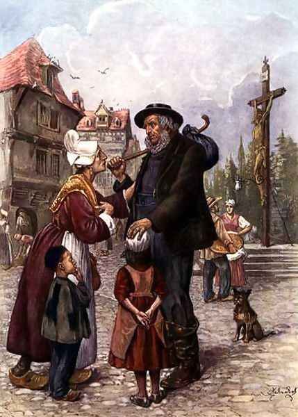 Mr Peggoty searching in France for news of Little Em'ly, scene from 'David Copperfield' - view 1