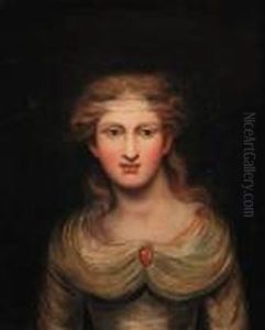 Portrait Of A Lady, Formerly Identified As Emma Hart, Bust-length,in A White Dress