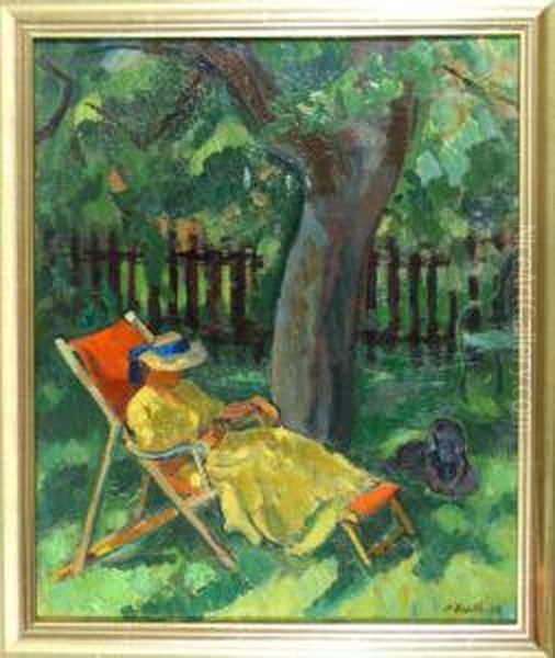 Frau In Liegestuhl - view 1
