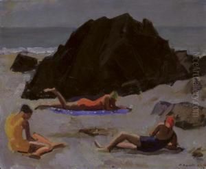 Felsen Mit Figuren Am Strand Felsen Mit Figuren Am Strand