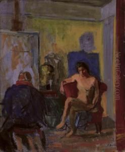 Im Atelier by Paul Basilius Barth