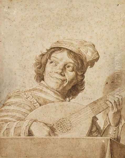 A boy playing a lute, after Frans Hals - view 1