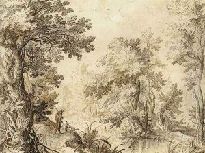 A Forest Pool 1595-1600 by Paul Bril