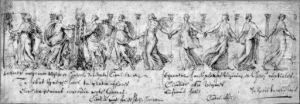 A Frieze Of Bacchantes, After The Antique by Pietro Santi Bartoli