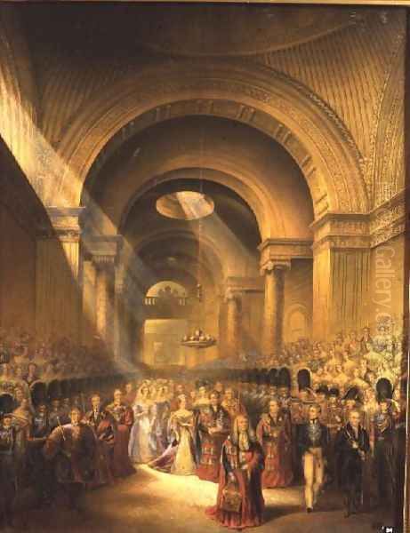 The Arrival of Her Most Gracious Majesty Queen Victoria at the House of Lords to Open Her First Parliament - view 1