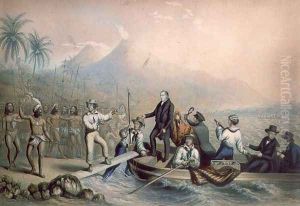 The Return of the Rev. John Williams at Tanna in the South Seas, the day before he was massacred