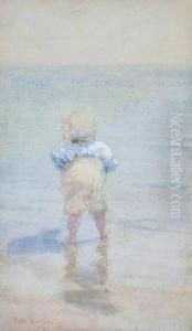 A Toddler Paddling At Ramsgate by Rose Barton