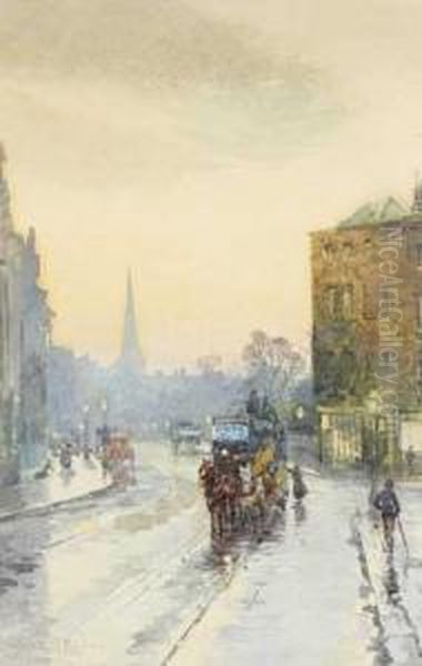 Catching The Tram In Nassau Street, Dublin - view 1