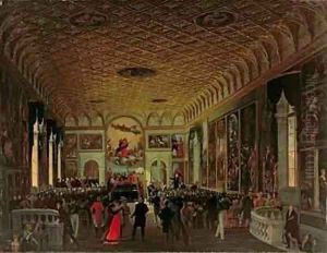Commemoration of Antonio Canova (1757-1822) in the Sala dell'Assunta in the Accademia Galleries by Giuseppe Borsato