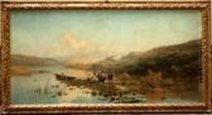 ''ansa Del Lago Trasimeno Con Personaggi E Animali''.