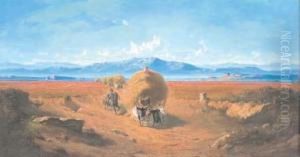 La Raccolta Del Fieno Nella Campagna Romana by Pietro Barucci