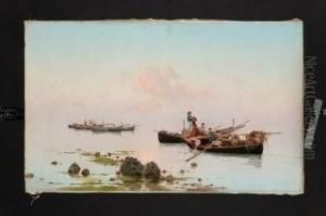 Pescatori In Laguna by Pietro Barucci