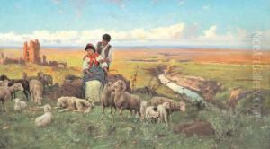 Idillio Nella Campagna Romana by Pietro Barucci