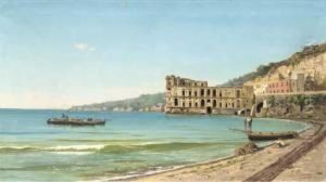 A View Of The Palazzo Donn' Anna On The Coast Of Posillipo, Bay Of Naples by Pietro Barucci