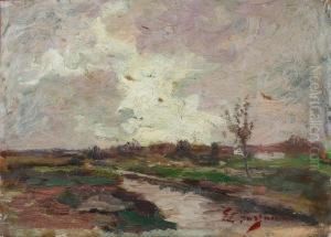 Paesaggio Con Fiume by Licinio Barzanti