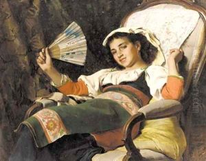 Moment's repose by Luigi Bechi