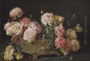 Vaso Di Rose by Licinio Barzanti