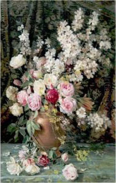 Still Life With Roses And Cherry Blossoms - view 1
