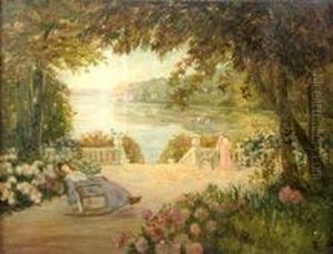 "terrasse Ombragee En Bord De Saone". by Adrien Bas