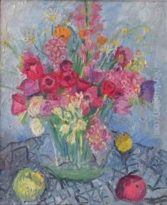 Nature Morte Au Bouquet De Fleurs Et Fruits (1931)