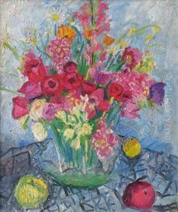 Nature Morte Au Bouquet De Fleurs Et Fruits(1931)