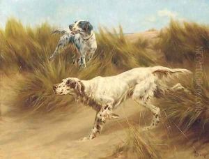 Setters in a sand-dune by Thomas Blinks