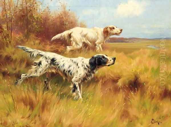 English Setters on Point - view 1