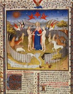 The marriage of Adam and Eve from 'Des Proprietes De Chozes' by Jean Corbechon, c.1415 by Boucicaut Master