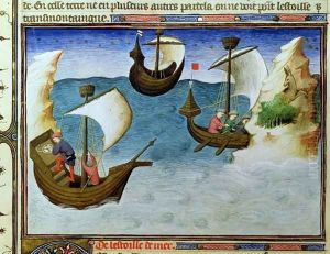 Navigators using an astrolabe in the Indian Ocean by Boucicaut Master
