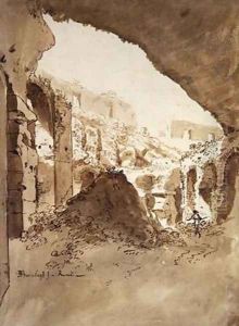 View inside the Colosseum by Bartholomeus Breenbergh