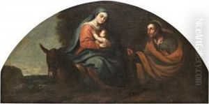 Frambarandet I Templet Samt Vilan Vid Flykten Till Egypten by Jacopo Bassano (Jacopo da Ponte)