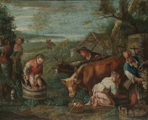 Allegories Of Summer, Autumn And Winter by Jacopo Bassano (Jacopo da Ponte)