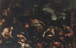Vulcan's Forge by Jacopo Bassano (Jacopo da Ponte)