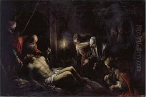 The Lamentation Over The Dead Christ by Jacopo Bassano (Jacopo da Ponte)