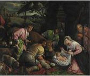 Adorazione Dei Pastori by Jacopo Bassano (Jacopo da Ponte)